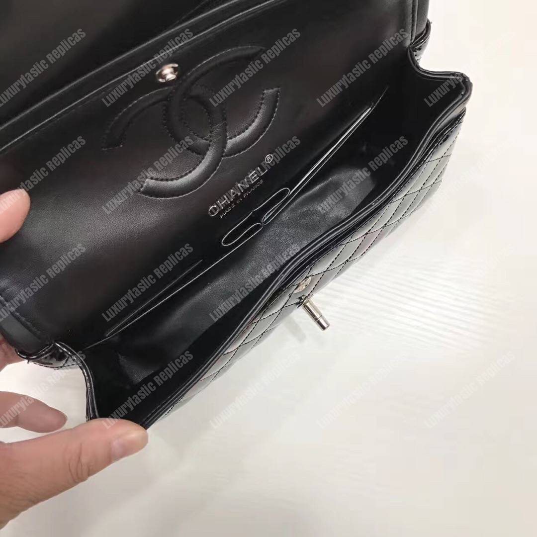 Ch*el classic medium flap bag black