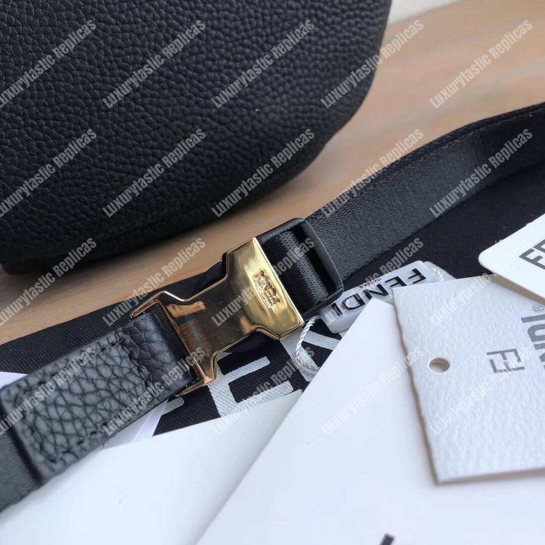 F**di black romano leather belt bag