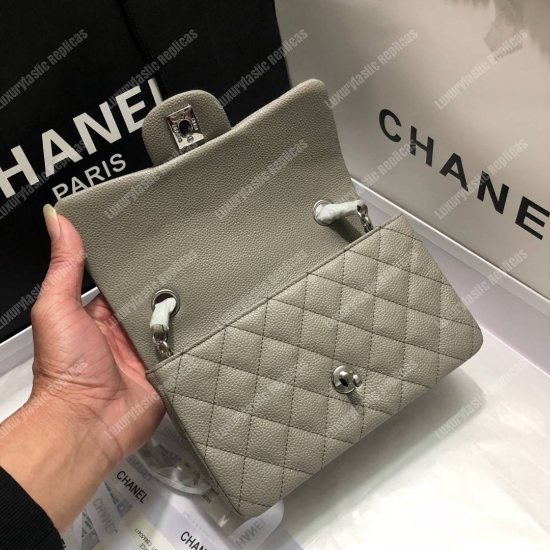 Ch*el mini flap bag grey