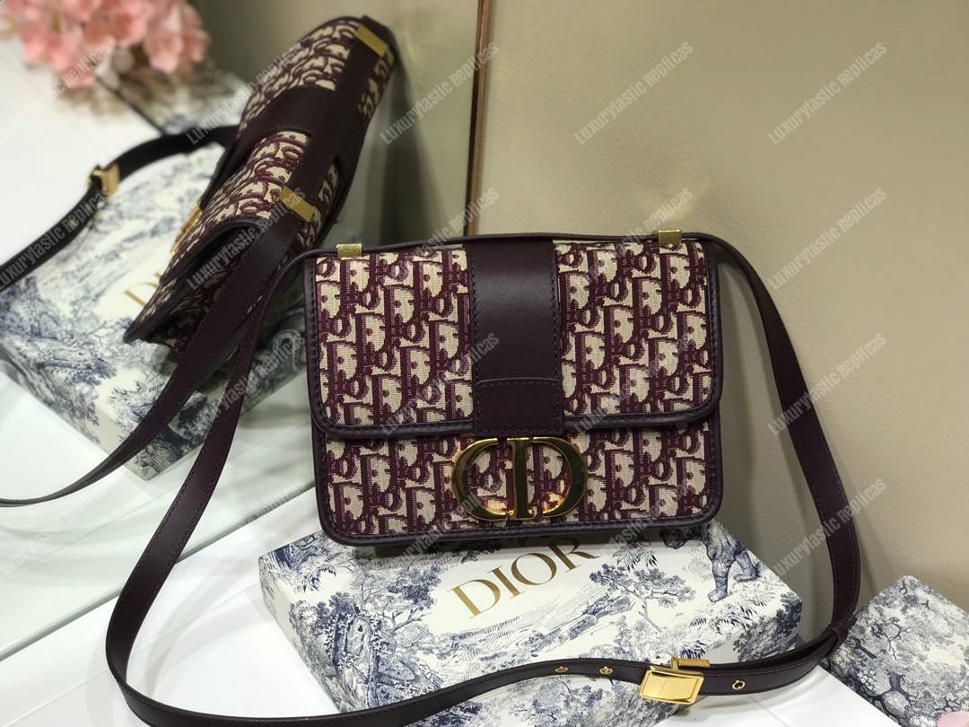 30 montaigne D*or oblique flap bag burgundy
