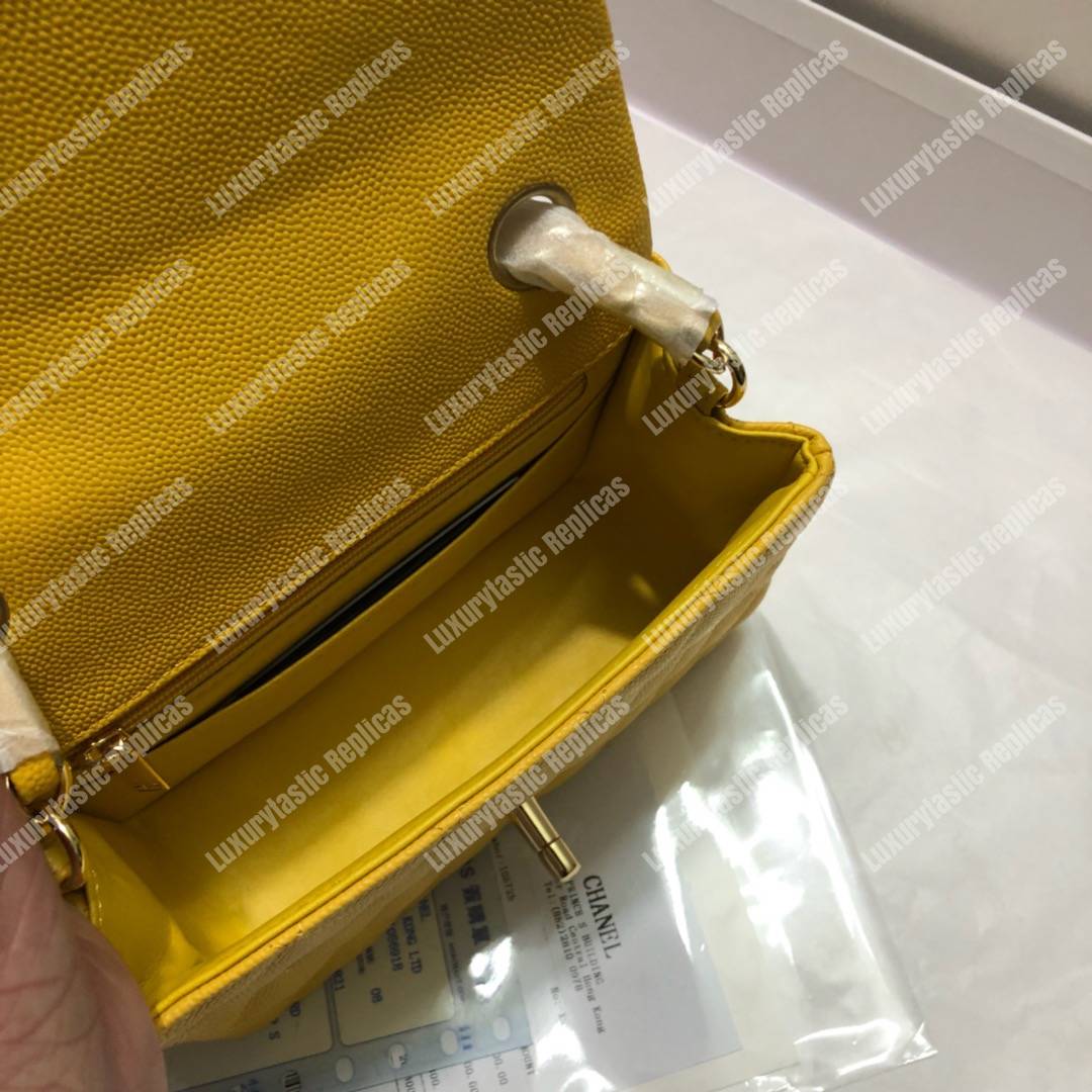 Ch*el mini flap bag yellow