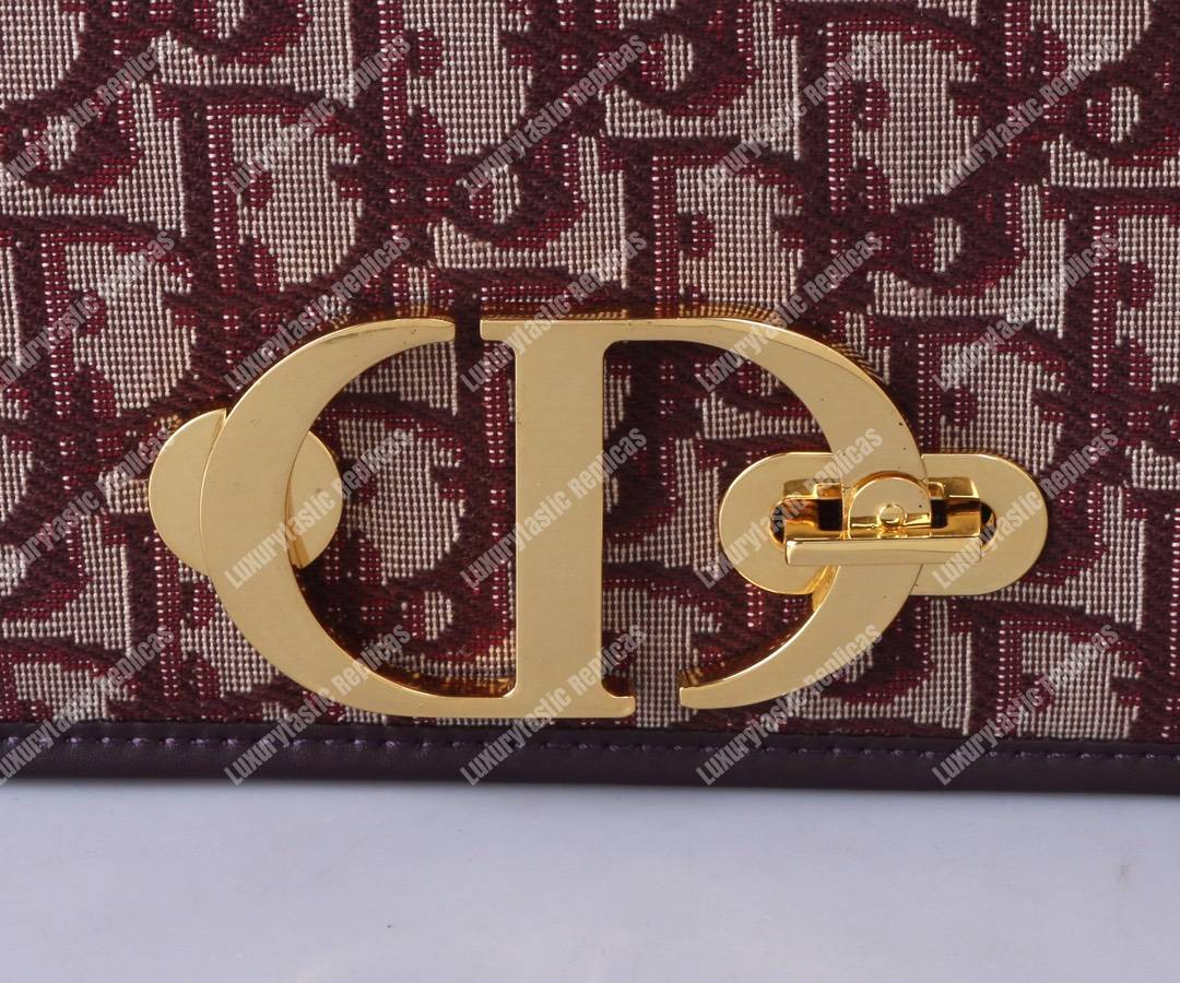 D*or 30 montaigne bag in burgundy oblique canvas