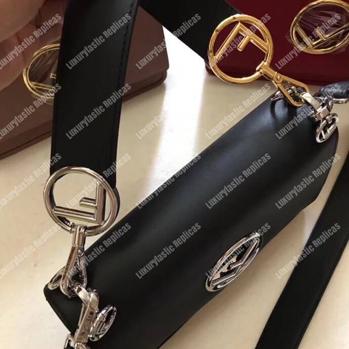 F**di kan i f black leather bag