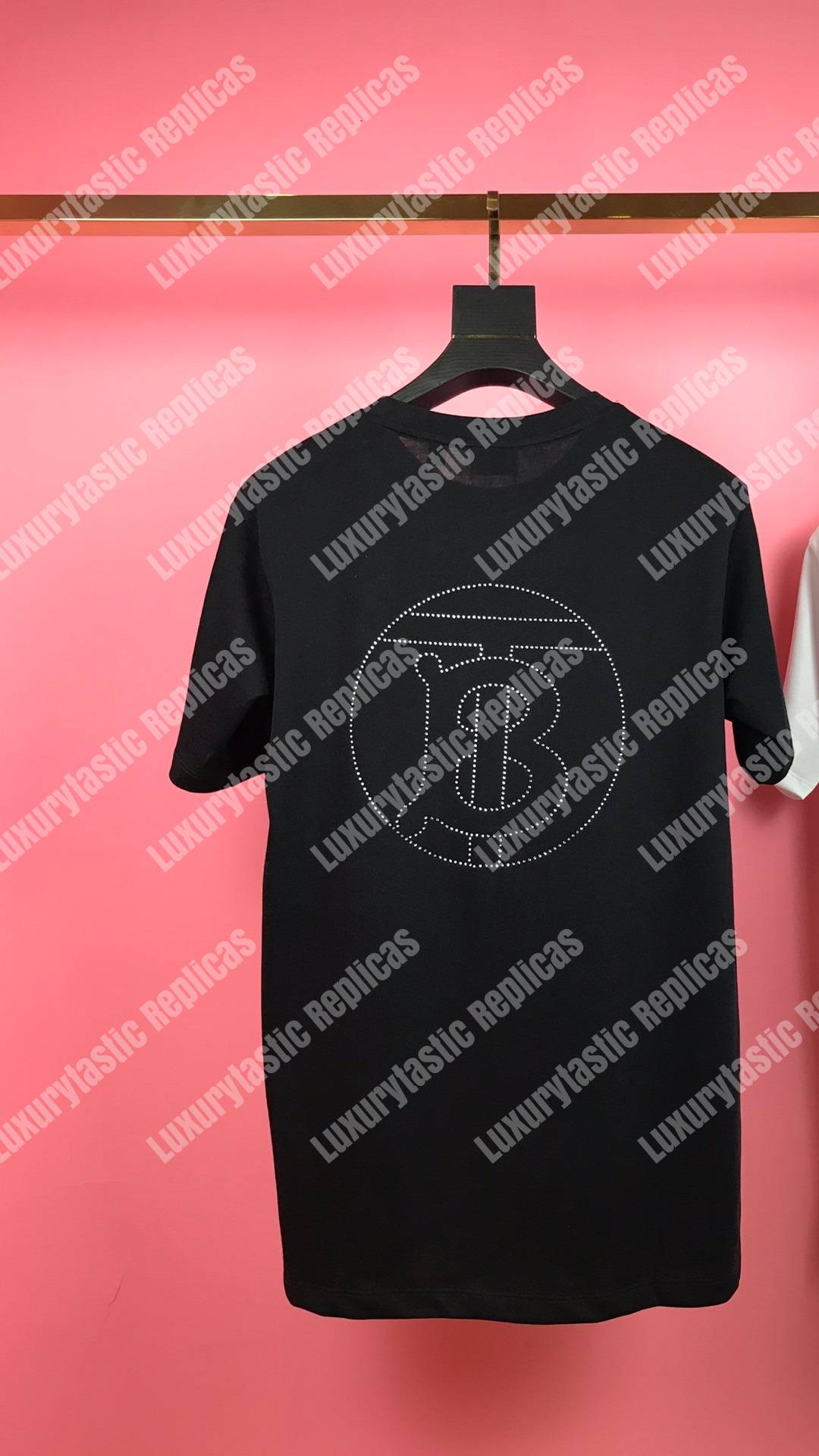B**rry crystal monogram motif cotton oversized t-shirt black