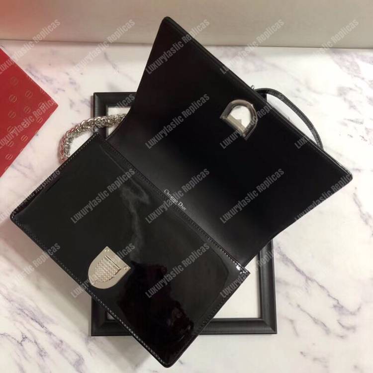 D*orama black-toned metallic calfskin flap bag