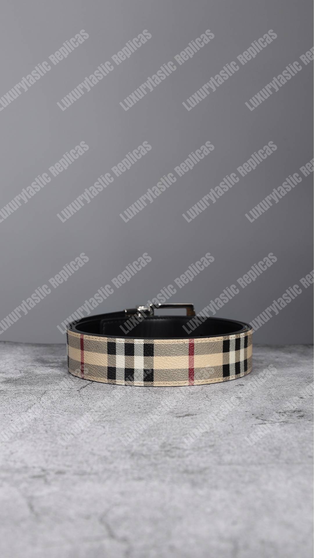 B**rry reversible vintage check leather belt