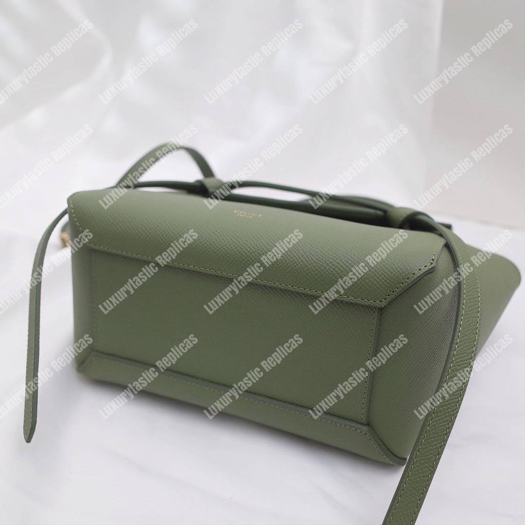 Ce**e nano belt bag in grained calfskin light khaki