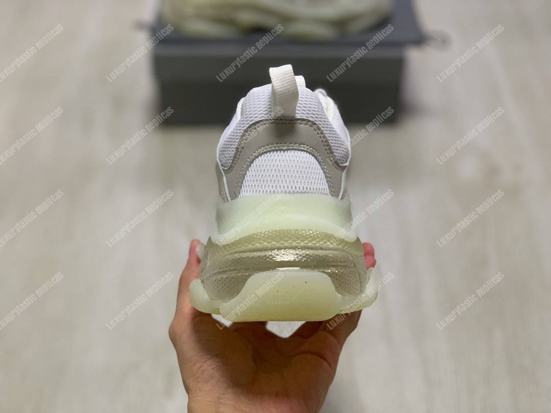 Ba*len*cia*ga triple s clear sole white