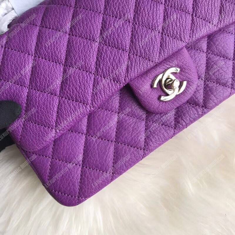Ch*el medium classic handbag purple