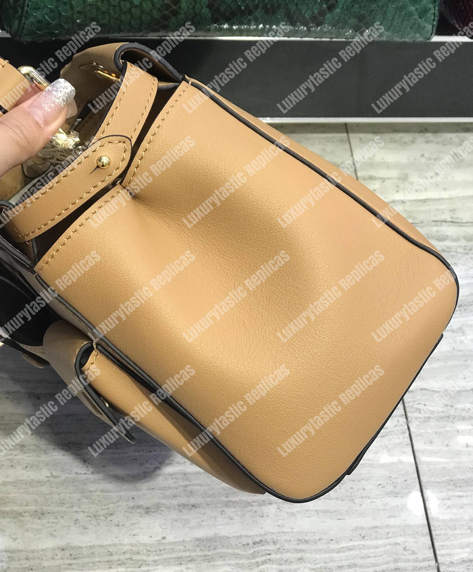 F**di peekaboo iconic mini beige leather bag