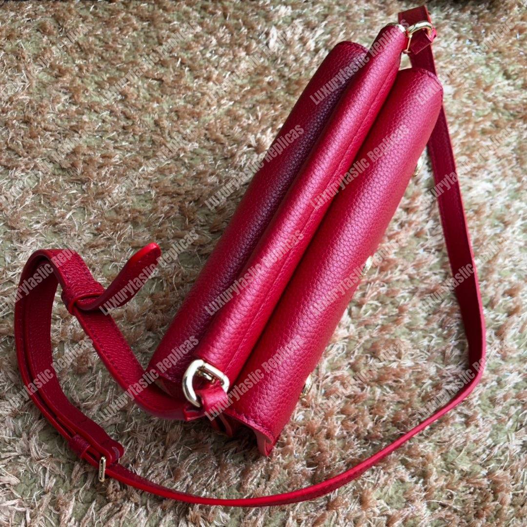 B**rry mini leather title bag with pocket detail red