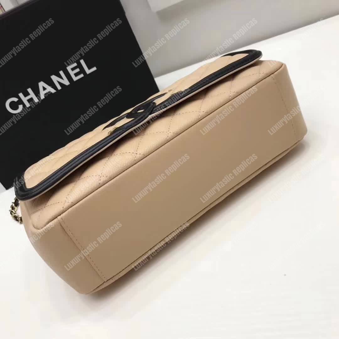 Ch*el flap bag beige