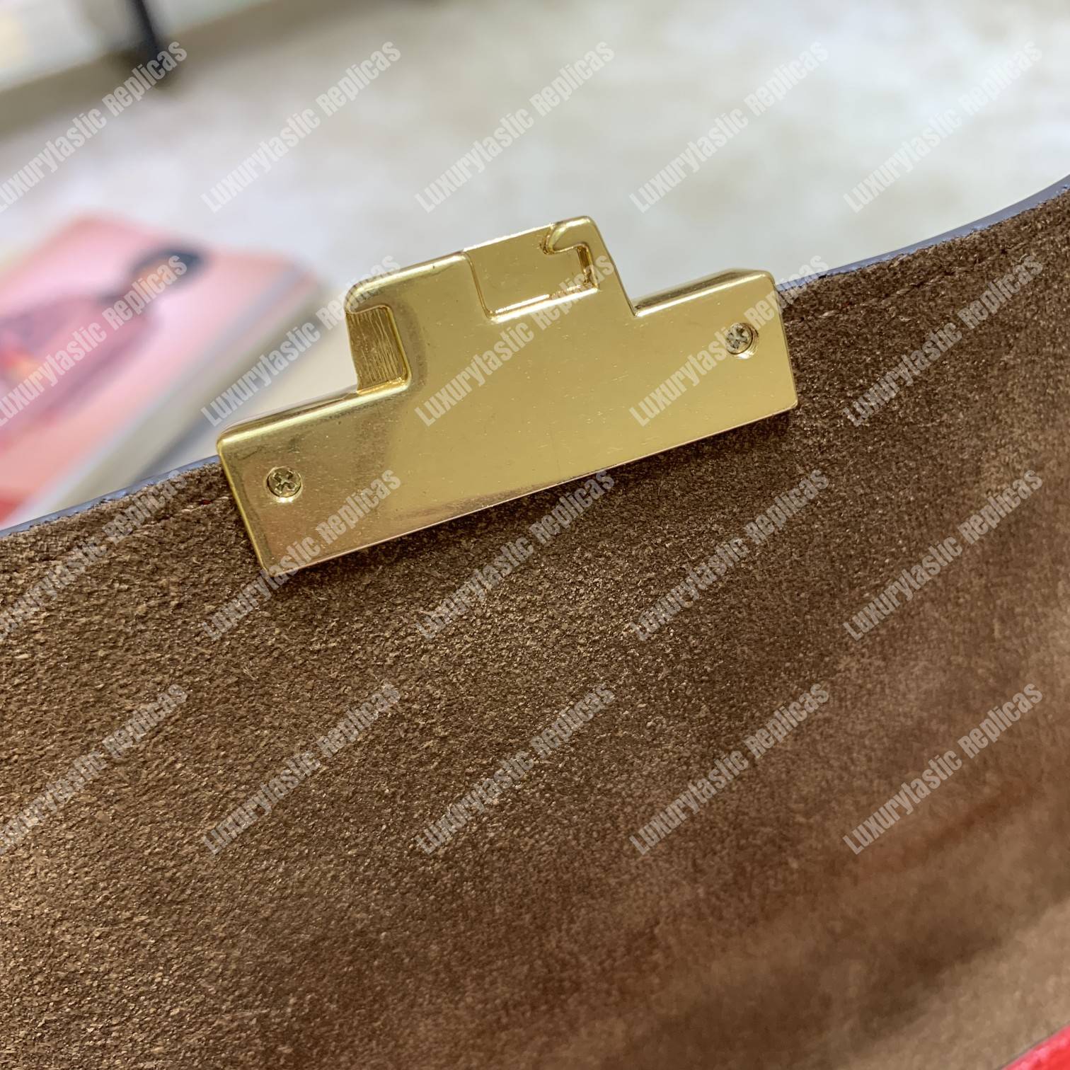 F**di kan u leather bag red