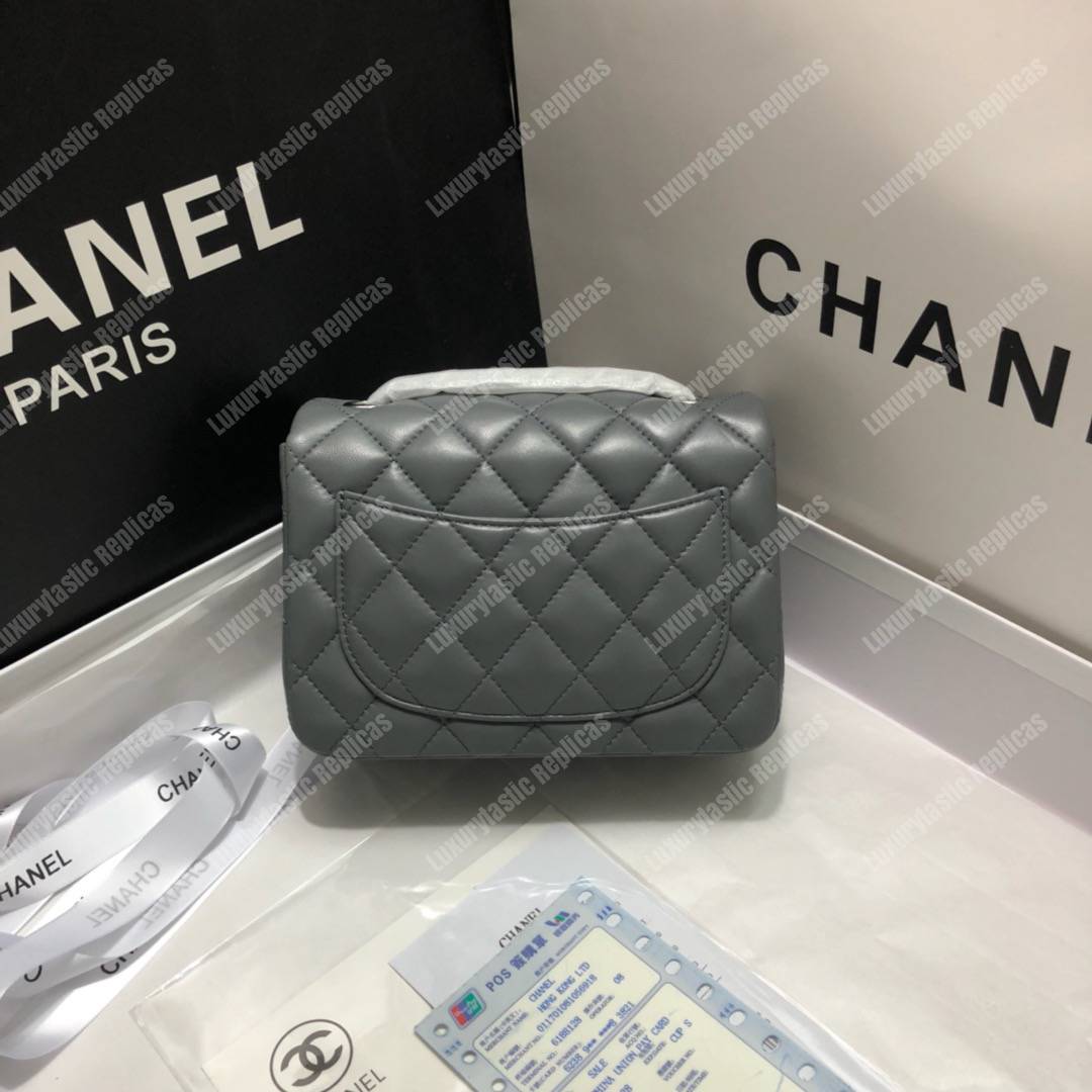 Ch*el mini flap bag dark grey