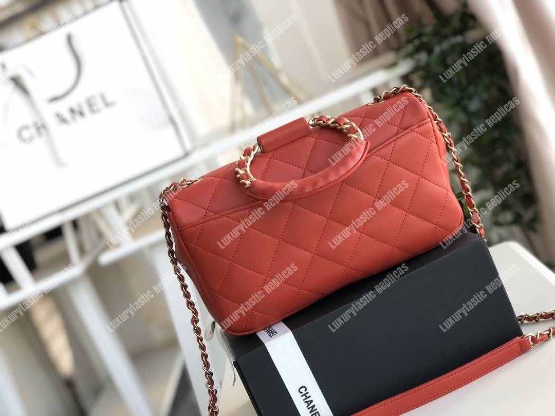 Ch*el lambskin flap bag red
