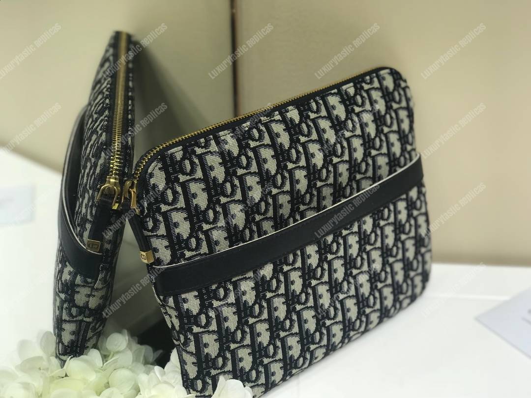 D*or travel kit in blue oblique canvas