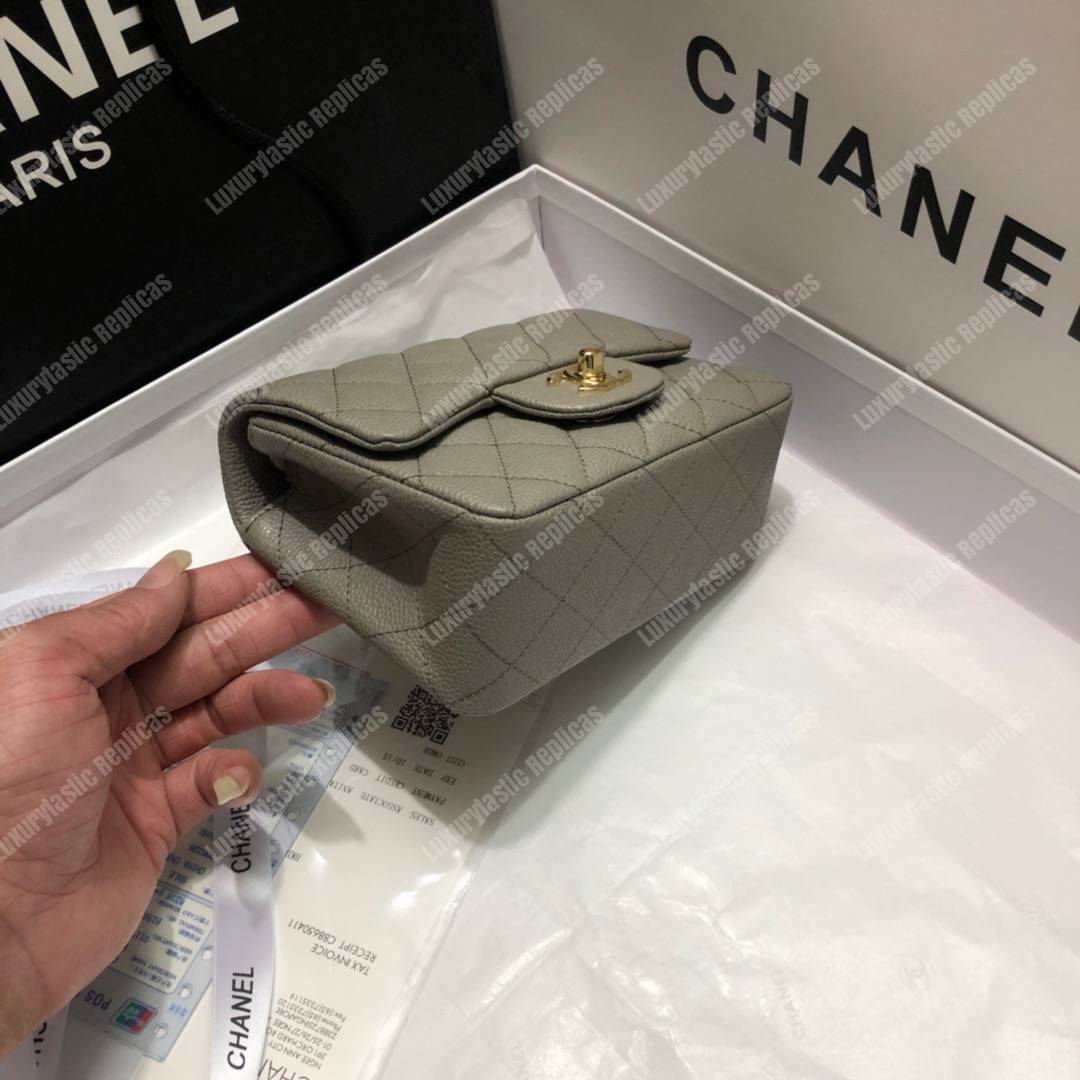 Ch*el mini flap bag grey