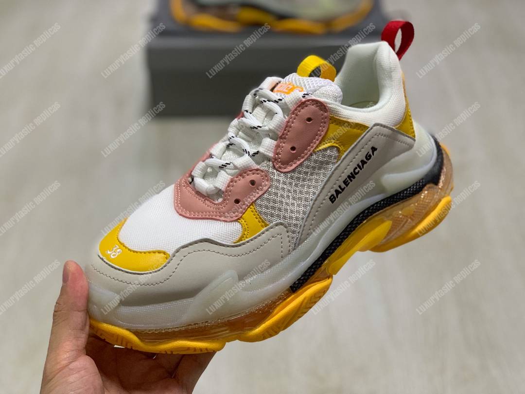 Ba*len*cia*ga triple s clear sole gray/yellow/pink