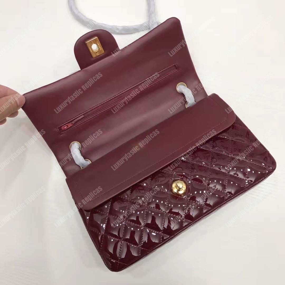Ch*el classic medium flap bag burgundy