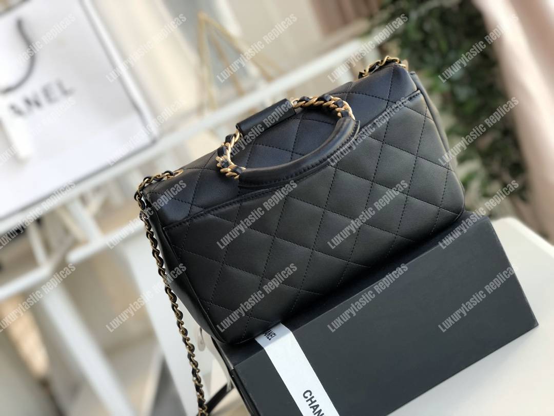 Ch*el lambskin flap bag black