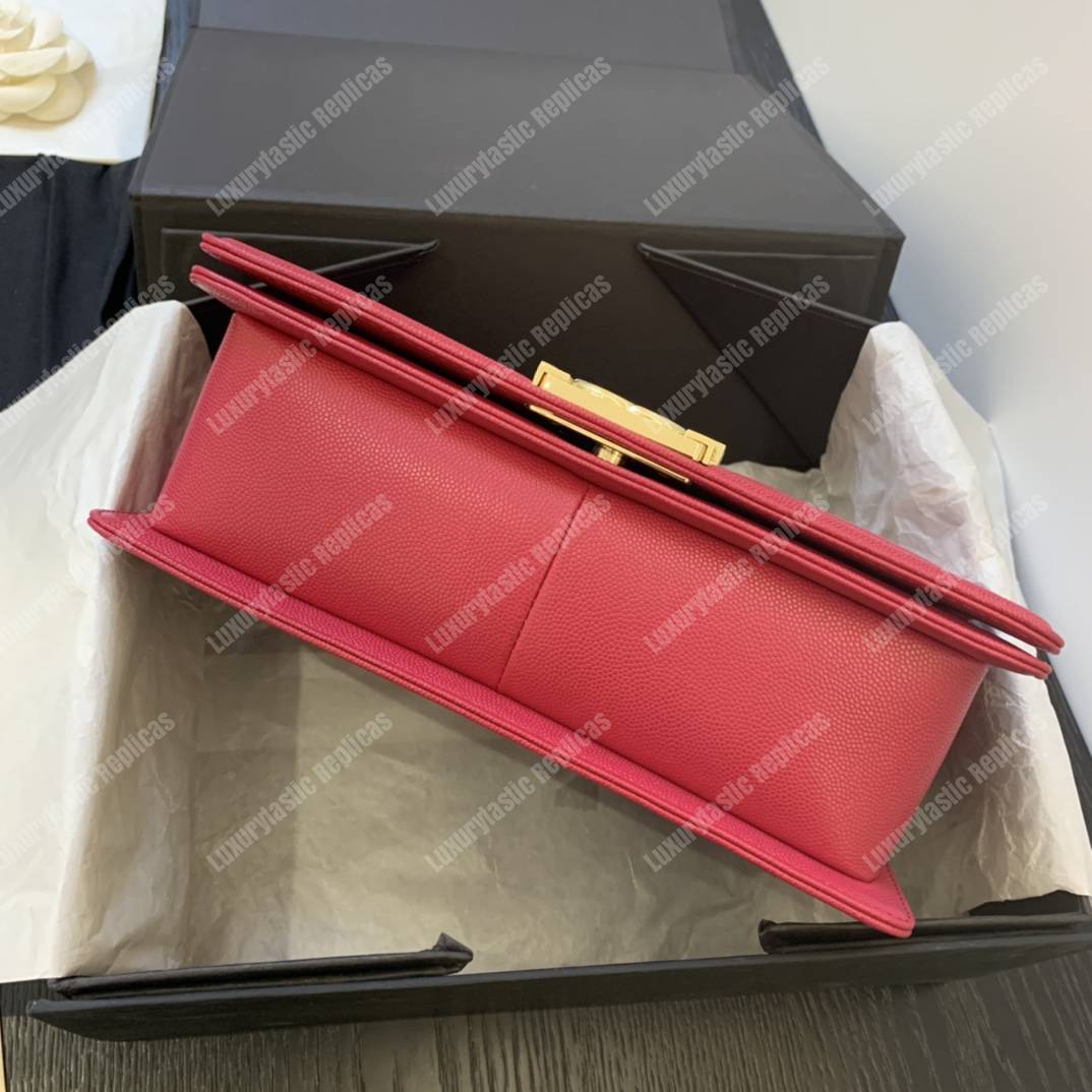 Ch*el boy medium handbag red