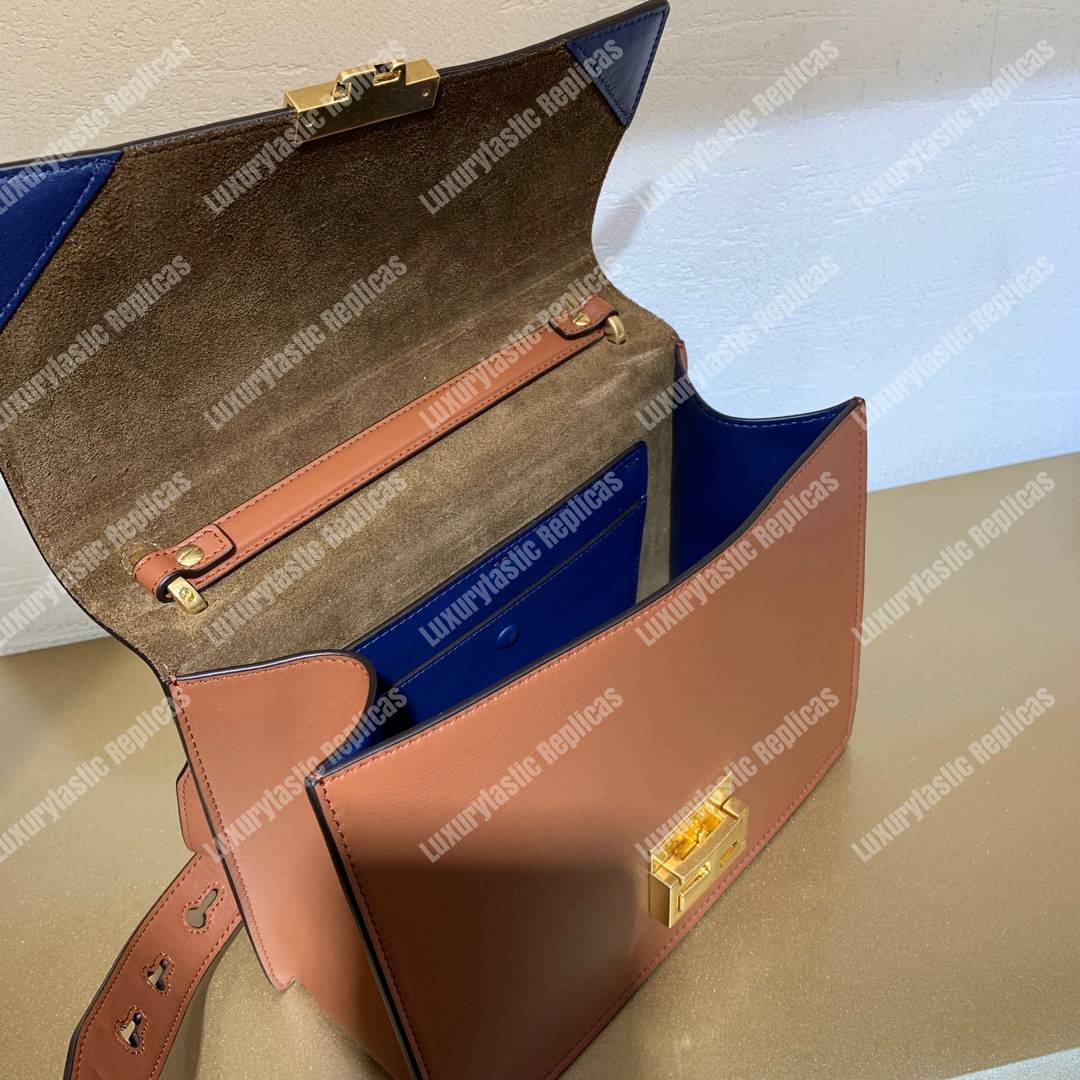 F**di kan u leather bag brown