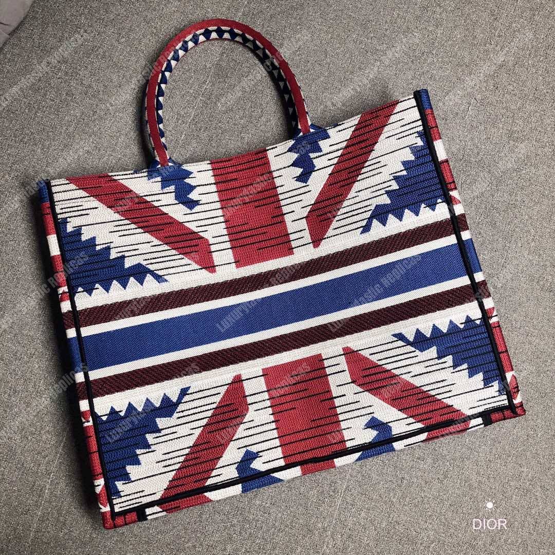 D*or book tote bag embroidered canvas french flag