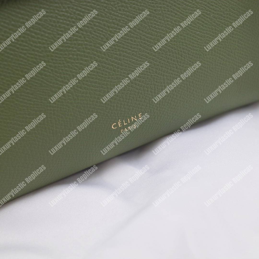Ce**e nano belt bag in grained calfskin light khaki