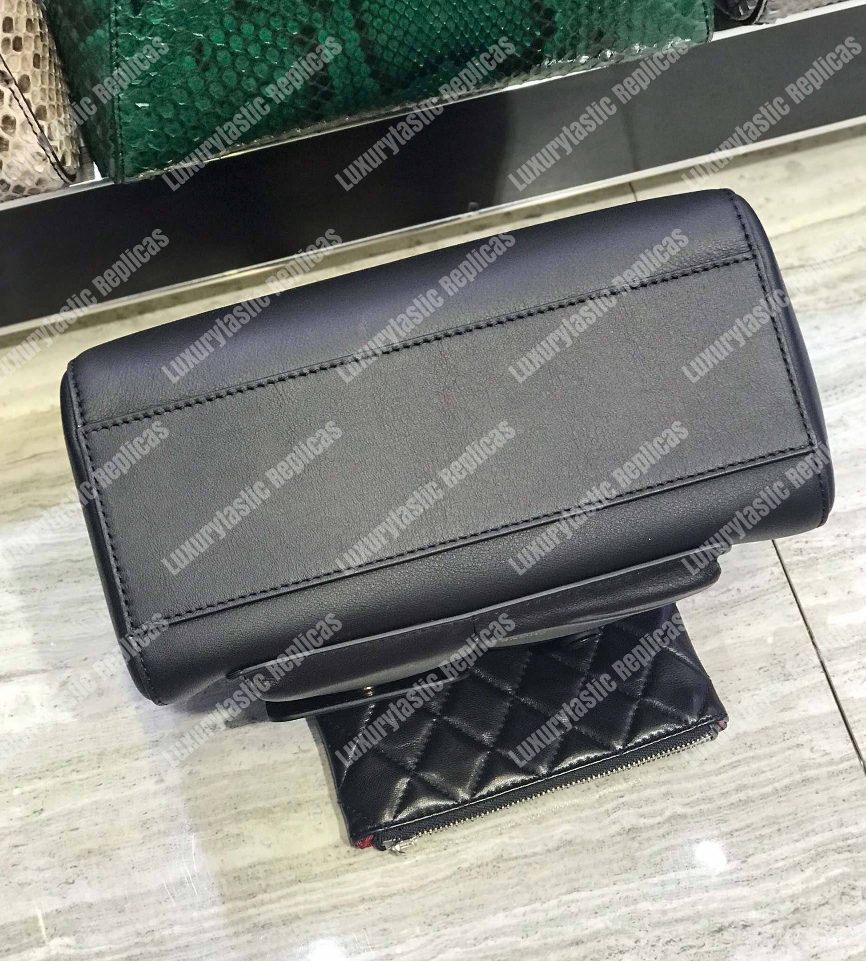 F**di peekaboo iconic mini black leather bag