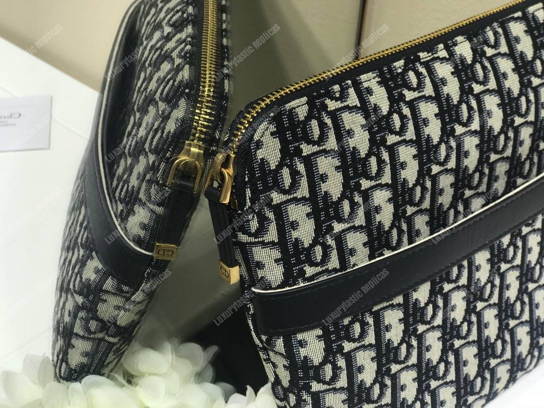 D*or travel kit in blue oblique canvas