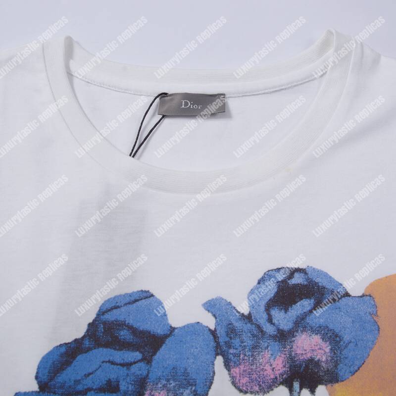 D*or alex foxton rose logo white cotton t-shirt
