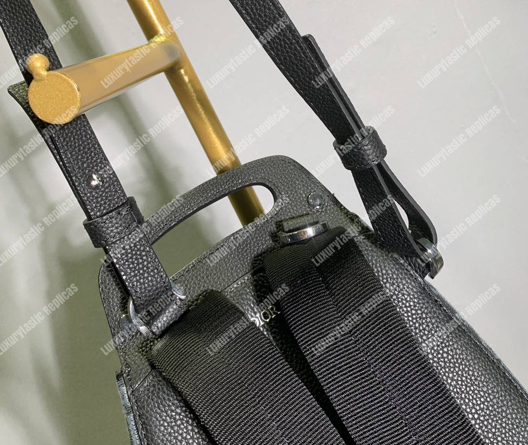 D*or navy blue oblique jacquard mini saddle backpack