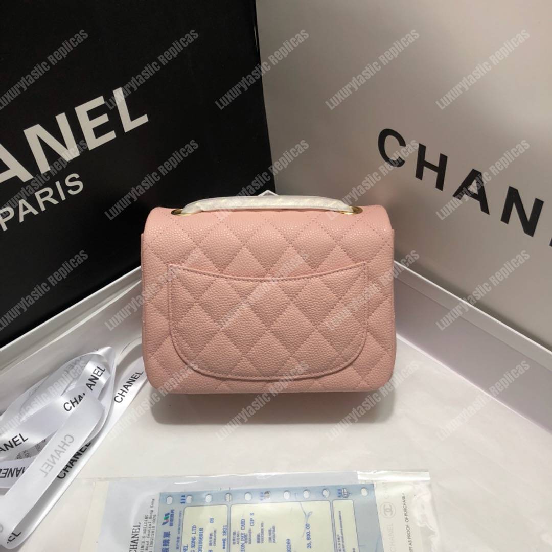 Ch*el mini flap bag pink