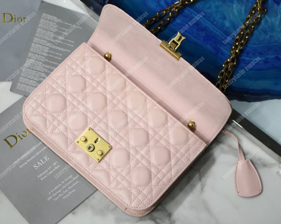 D*or lambskin D*oraddict flap bag pink