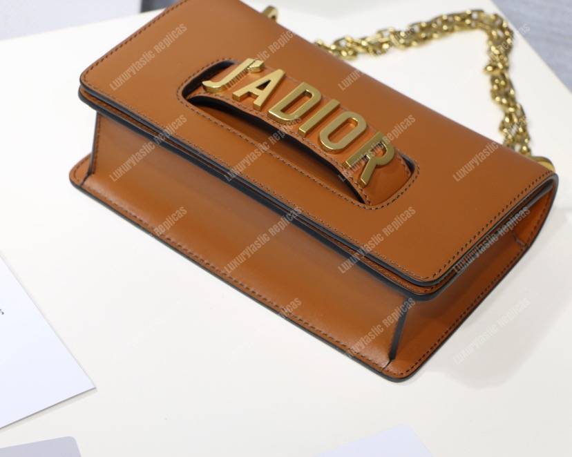 j’aD*or calfskin flap bag brown