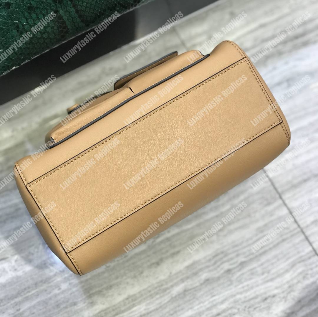F**di peekaboo iconic mini beige leather bag