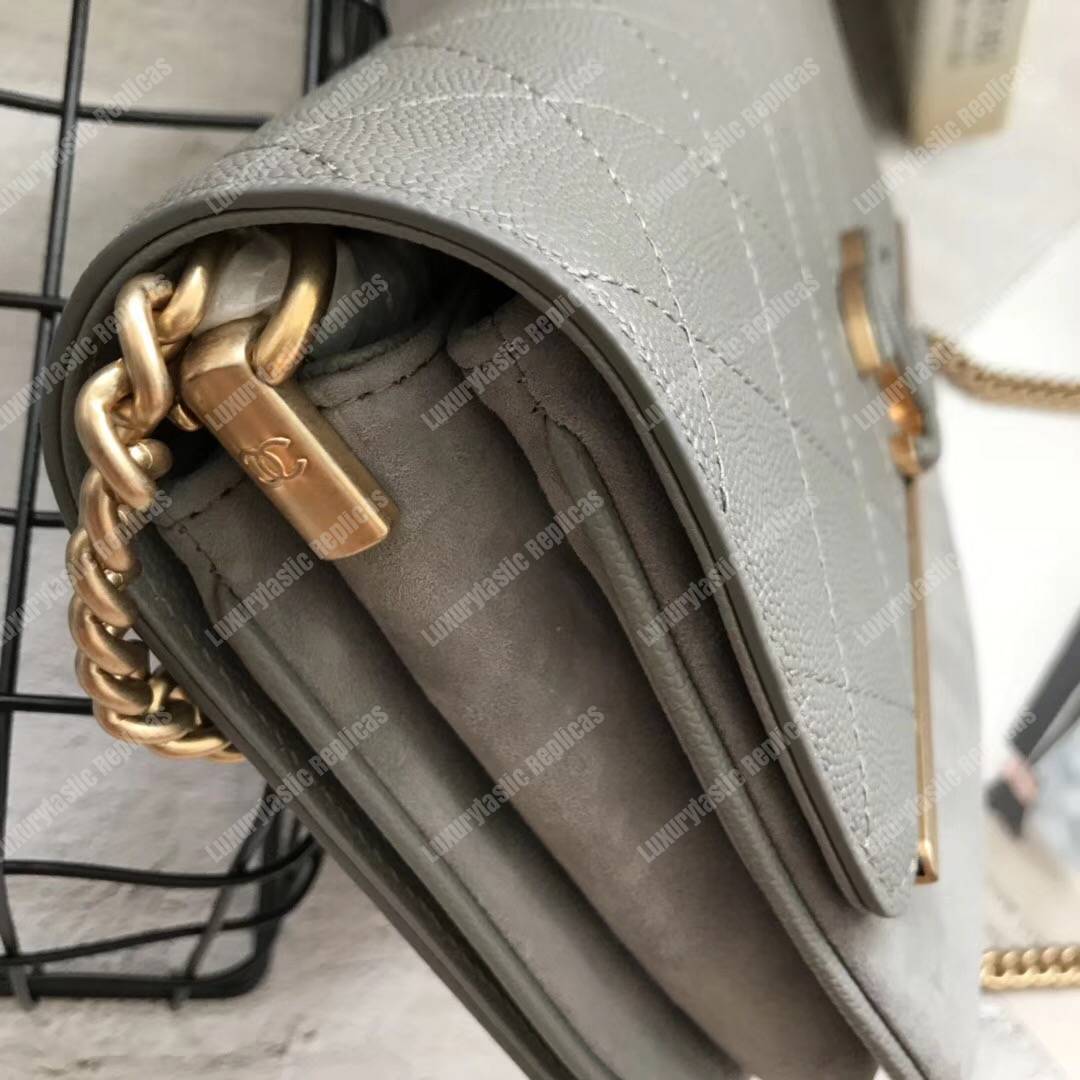 Ch*el classic flap bag grey