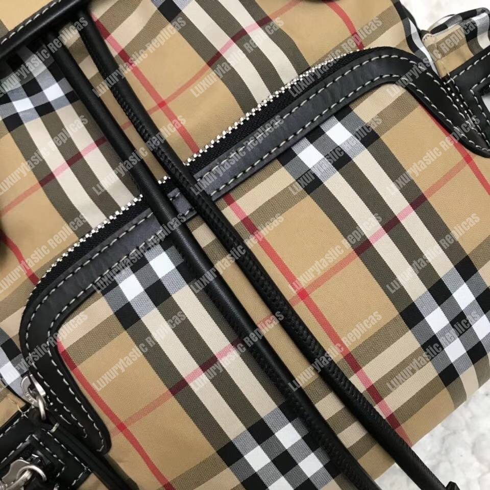 B**rry the medium rucksack in vintage check nylon