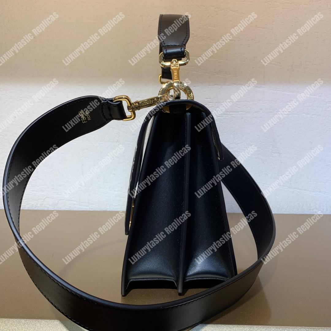 F**di kan u black leather bag