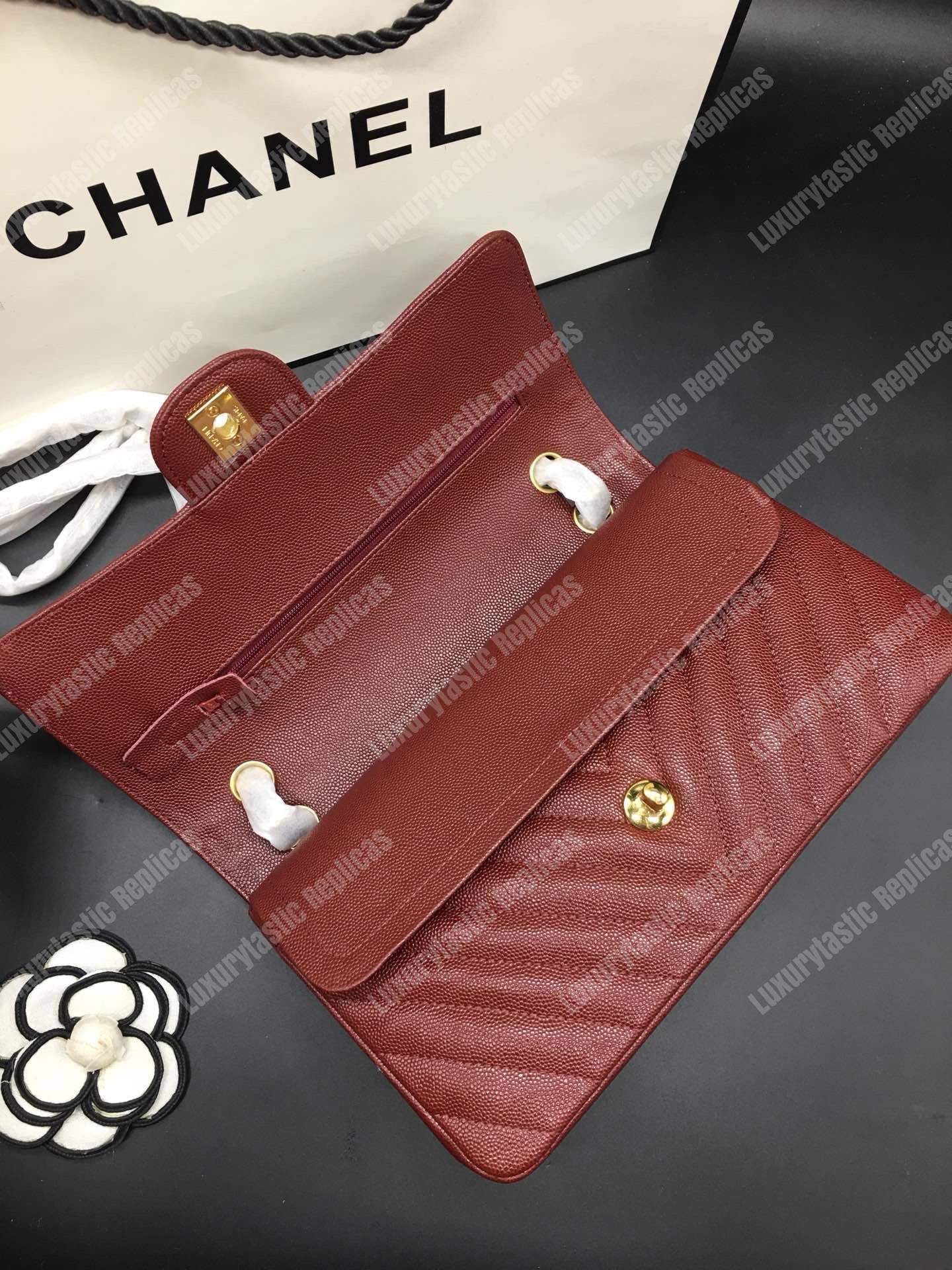 Ch*el classic medium handbag burgundy