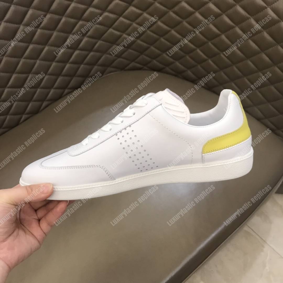 D*or “b01” sneaker white suede calfskin & white smooth calfskin