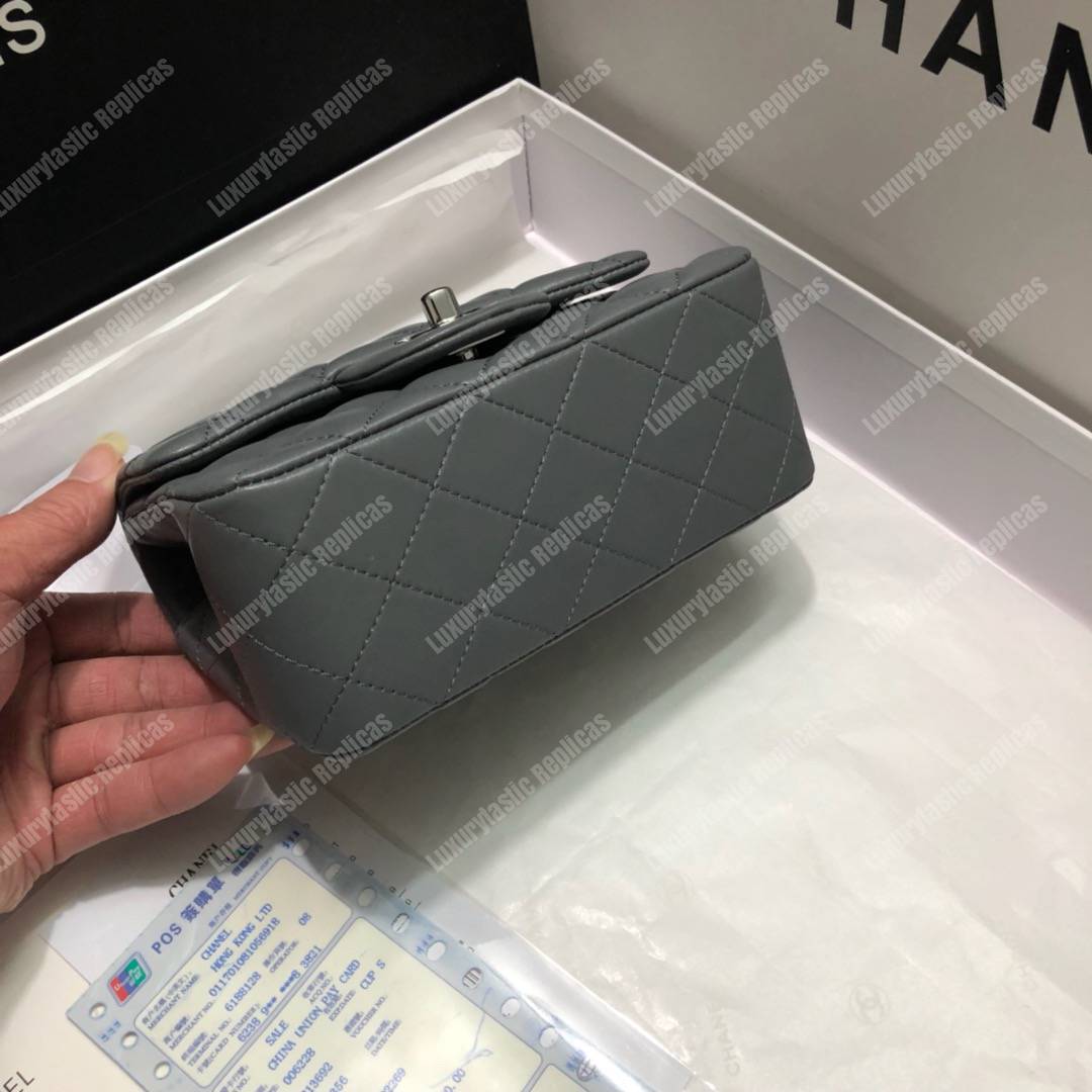 Ch*el mini flap bag dark grey