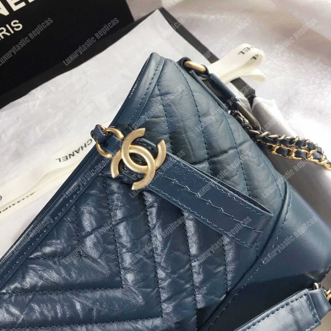 Ch*el’s gabrielle small hobo bag blue