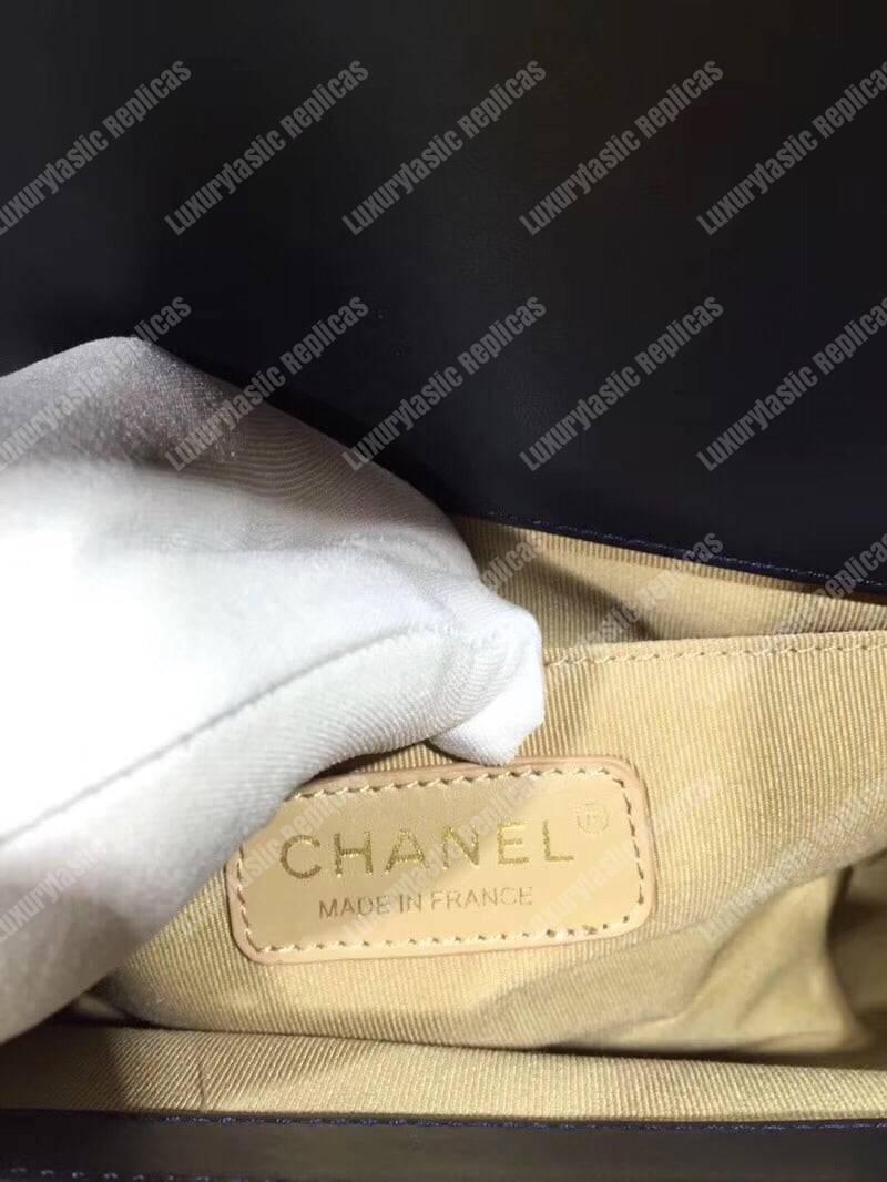 Ch*el boy handbag navy blue