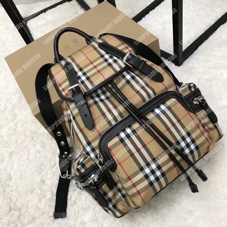 B**rry the medium rucksack in vintage check nylon