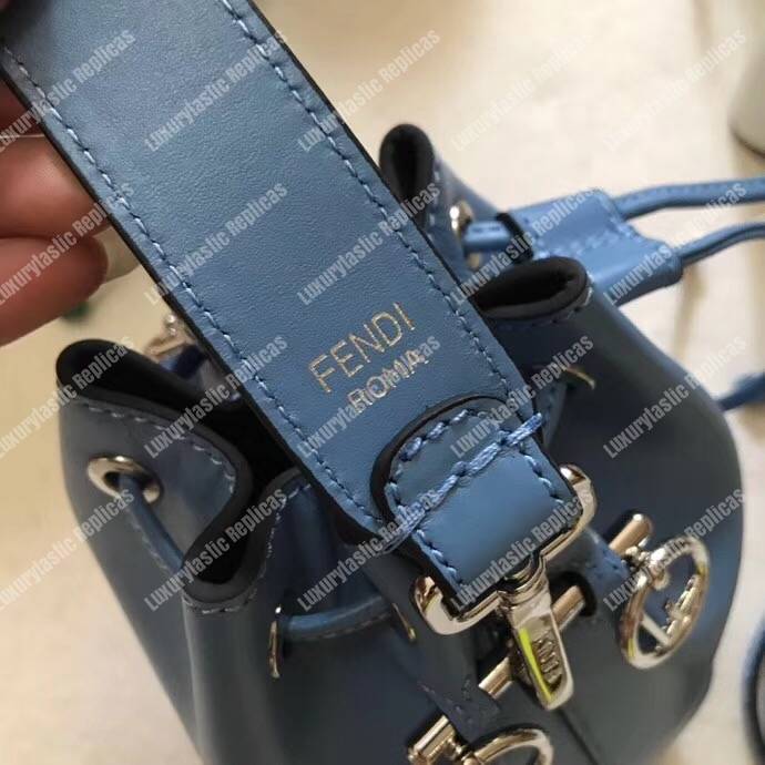 F**di mon tresor blue leather mini bag