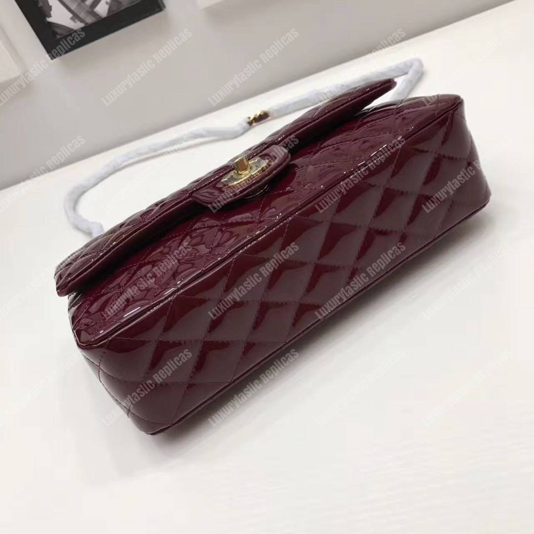 Ch*el classic medium flap bag burgundy