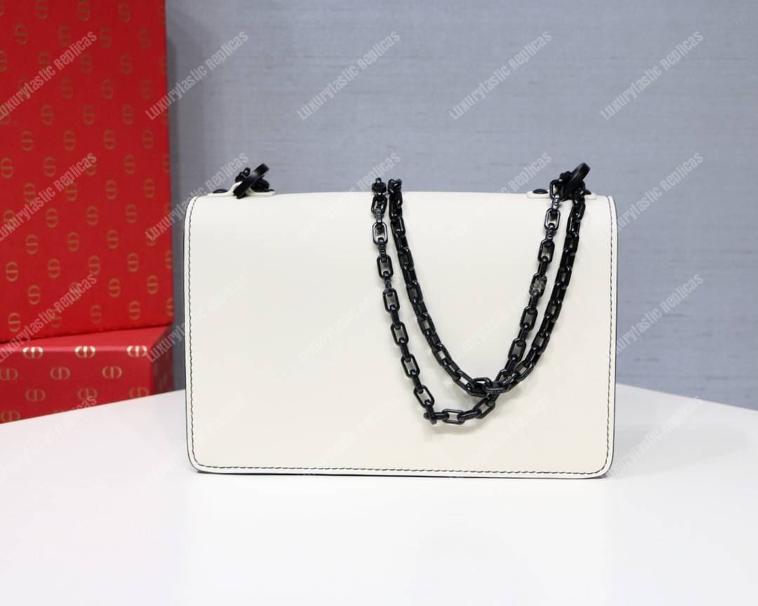 j’aD*or off-white matte calfskin ultra black flap bag
