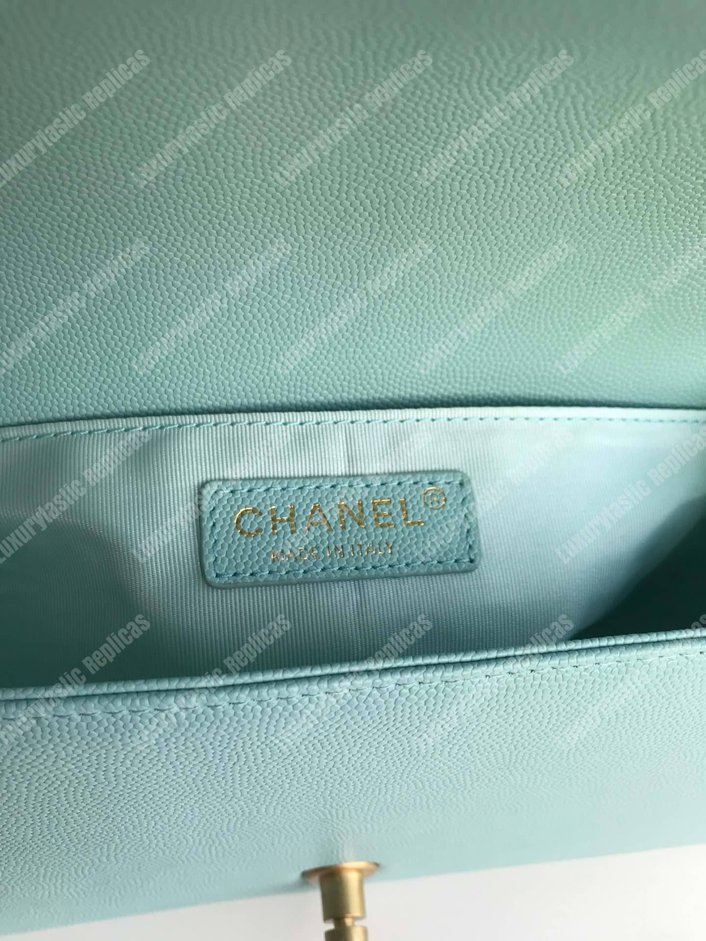 Ch*el boy medium handbag sky blue