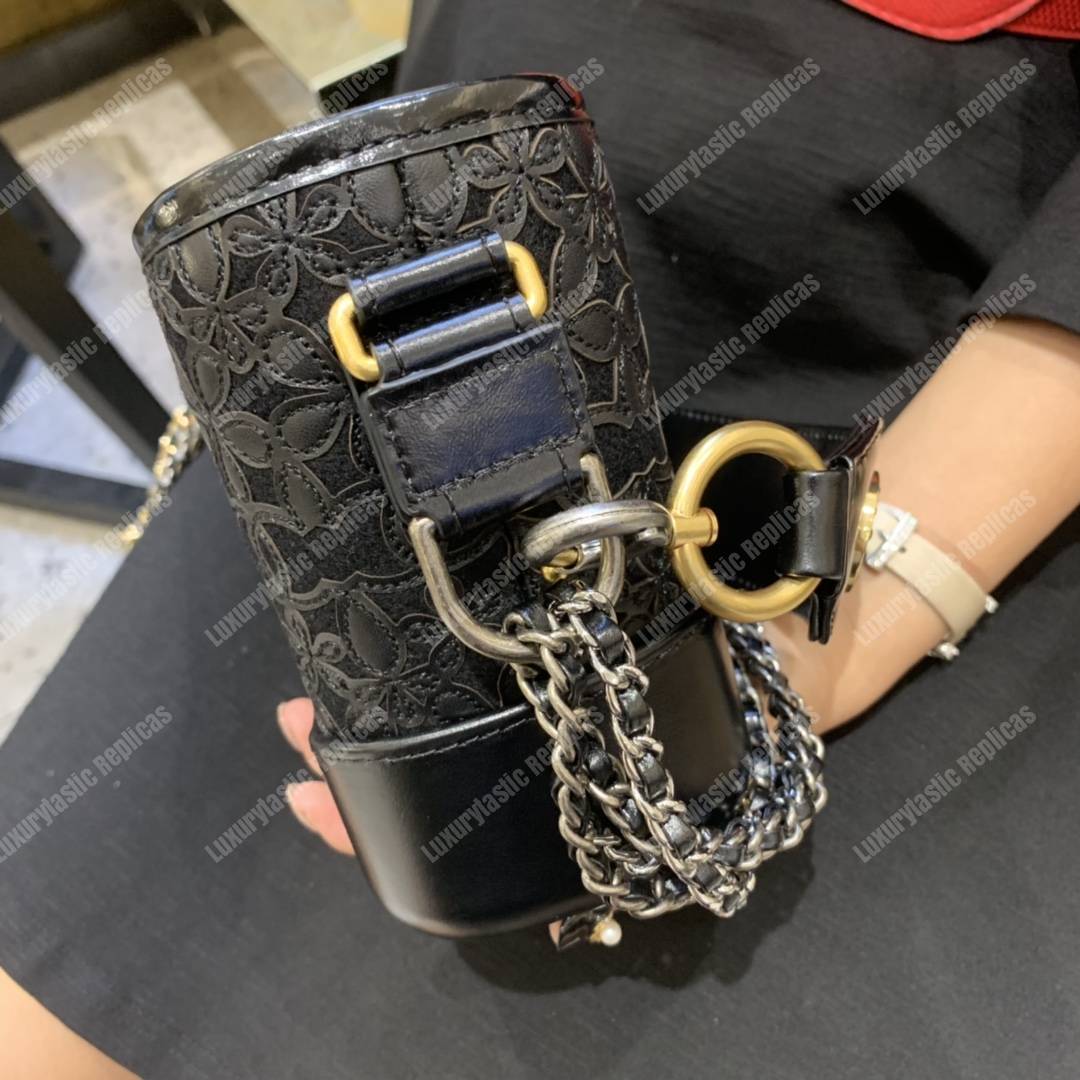 Ch*el gabrielle small hobo bag black